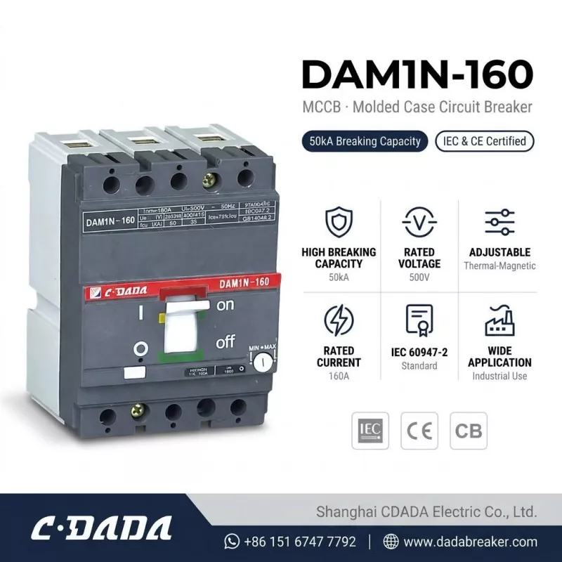 CDADA иқтидори баландсифати DAM1N-160 160A MCCB-ро мебарорад