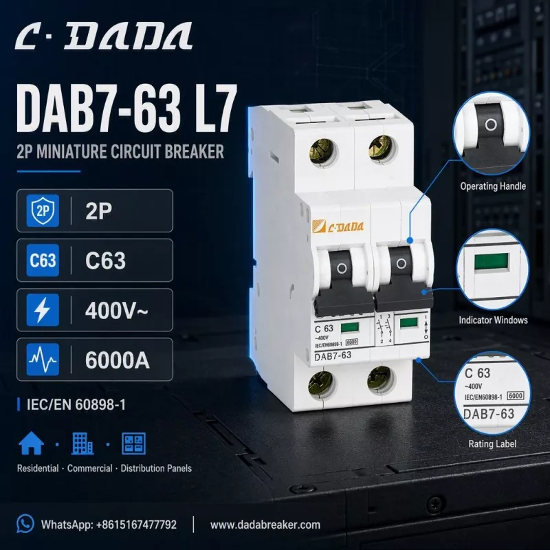 DAB7-63 L7 2P MCB - Муҳофизати равшан ва паймон барои панелҳои тақсимотӣ